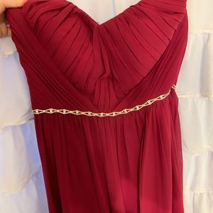 Fuchsia strapless dress with rhinestones